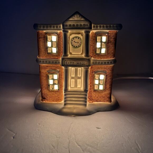 Victorian Village Collectibles Hand Painted Porcelain City Hall - Picture 11 of 11